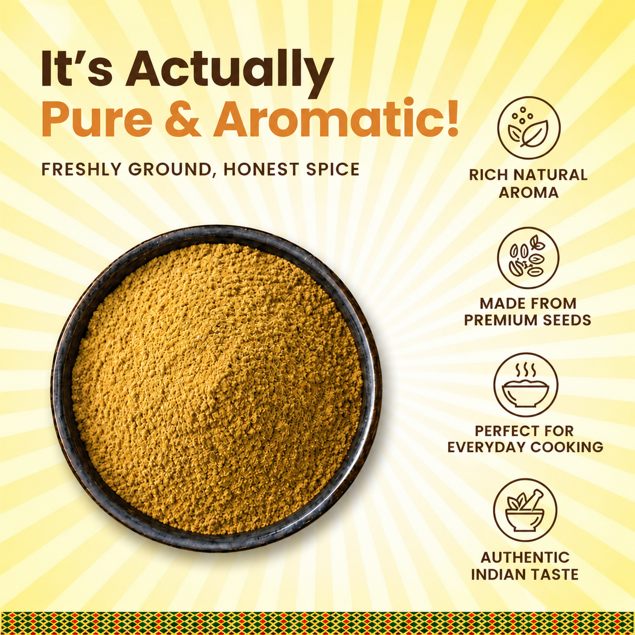 Premium Dhaniya Powder | Coriander Powder Made from Coriander Seeds | Traditional Indian Spice for Everyday Cooking | No Added Colour | 500 g