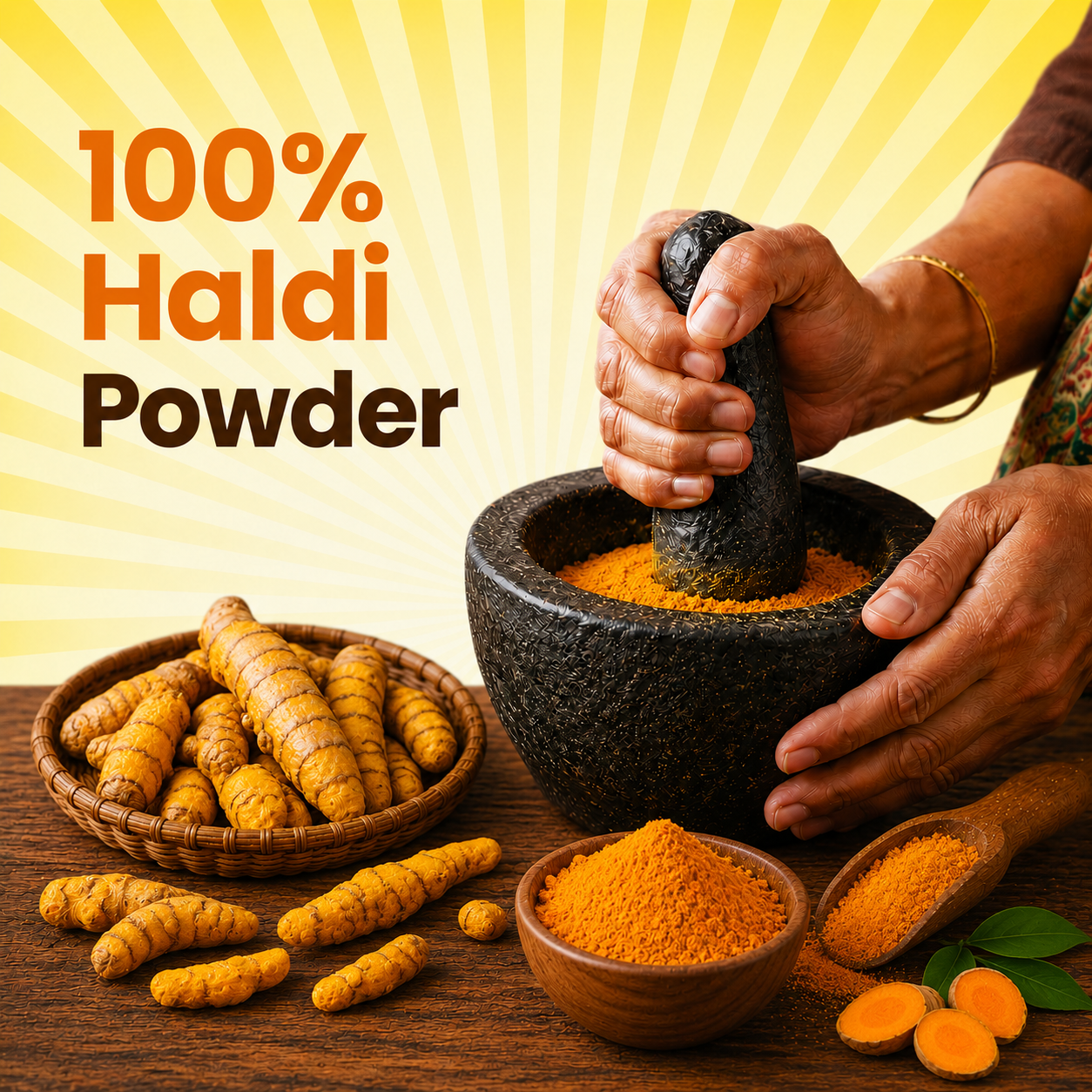 Premium Haldi Powder | Turmeric Powder Made from Selected Turmeric Roots | Traditional Indian Spice for Everyday Cooking | No Added Colour | 500 g