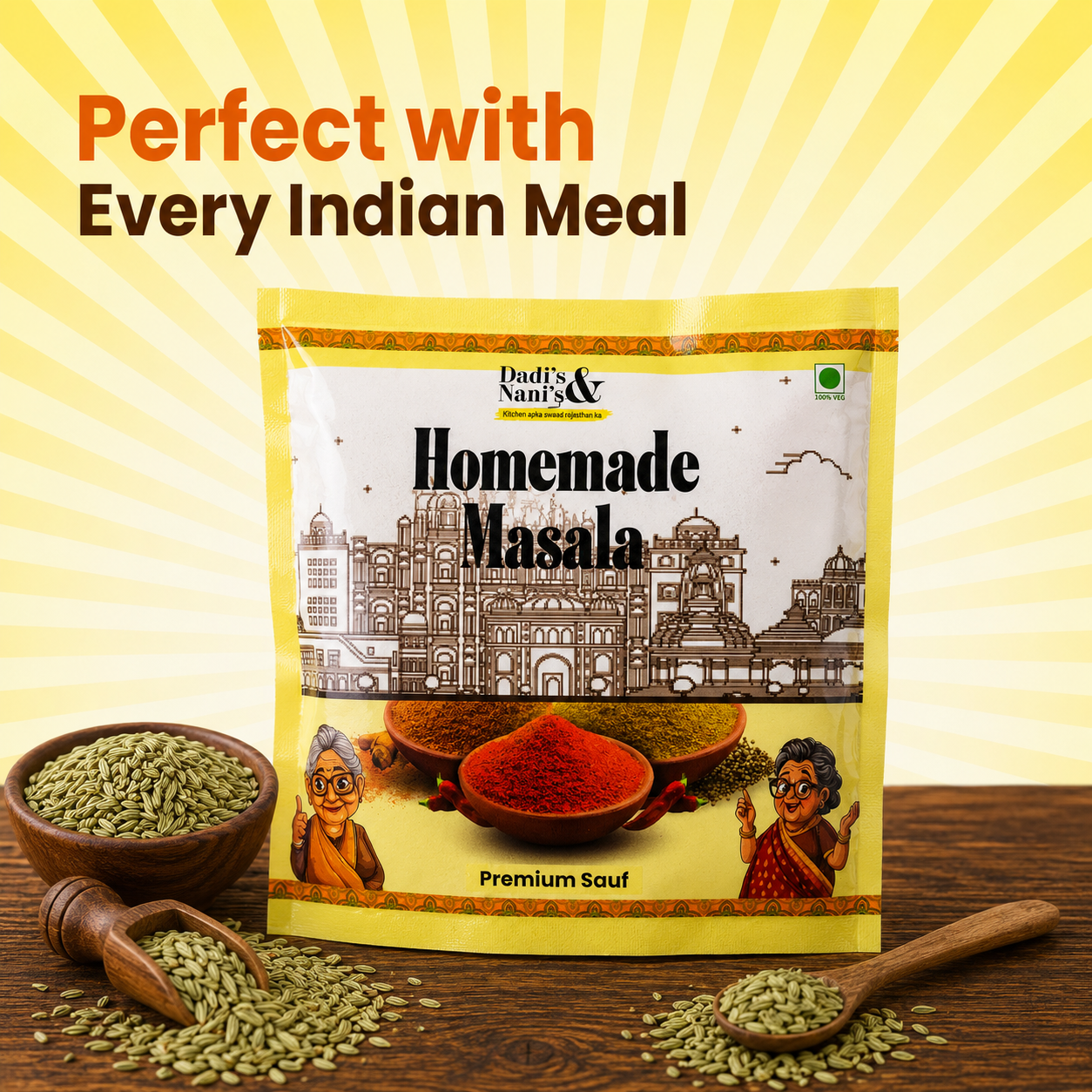 Premium Saunf | Whole Fennel Seeds for Cooking and Mouth Freshener Use | Traditional Indian Spice | No Added Colour | 500 g