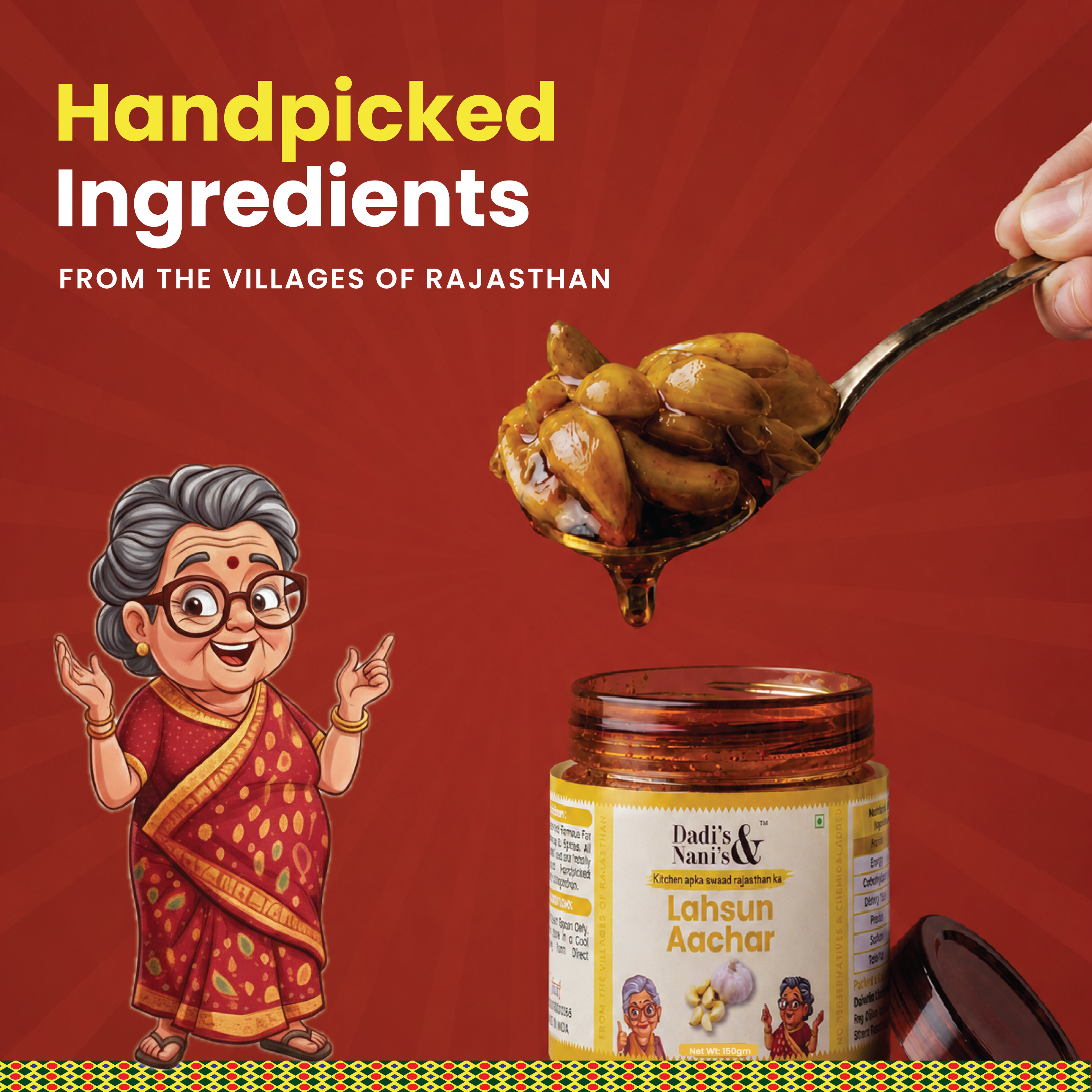Premium Lahsun Pickle | Traditional Garlic Achar in Cold Pressed Oil |  No Preservatives No Artificial Colour