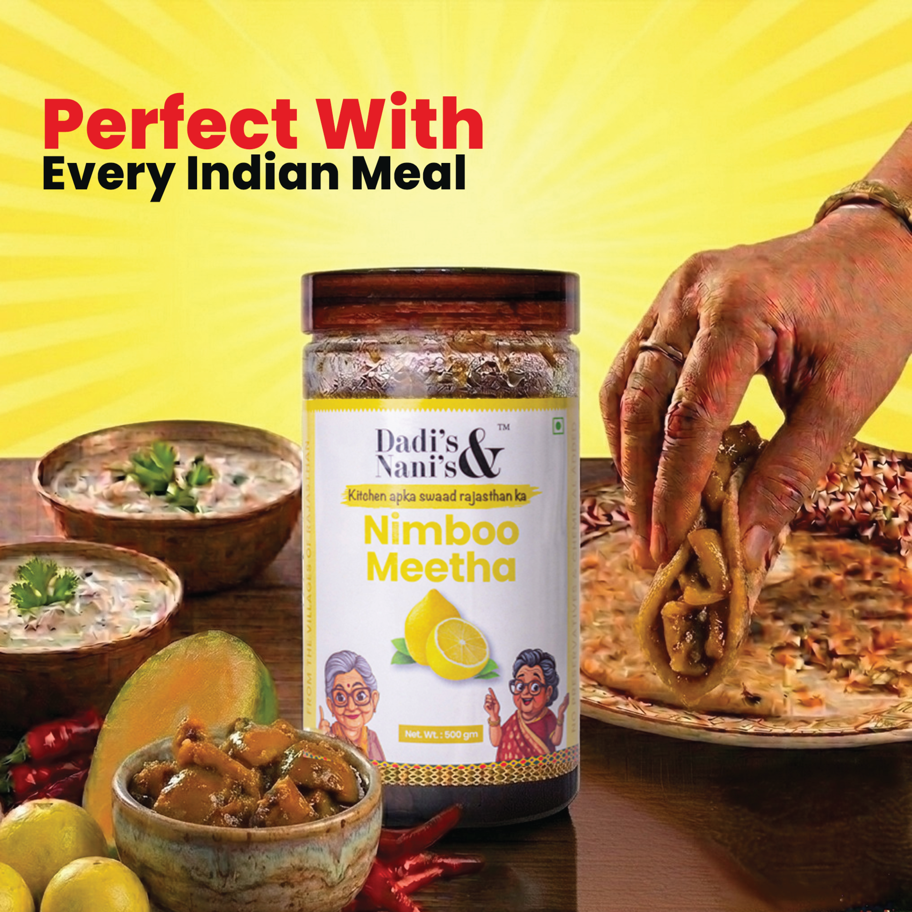 Premium Sweet Lemon Pickle with Jaggery | No Preservatives No Artificial Color | 500 g