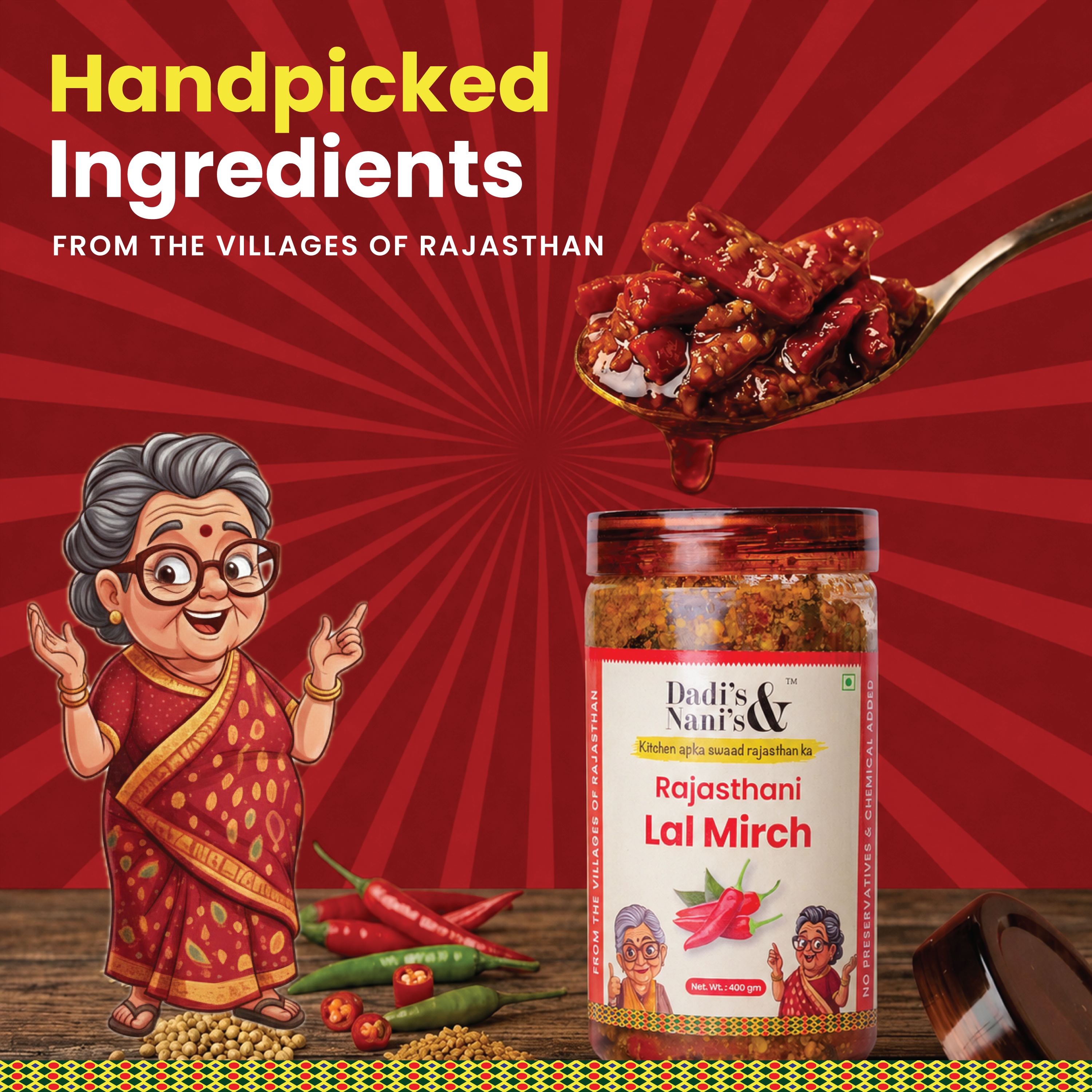 Premium Lal Mirch Achar | No Preservatives No Artificial Color | 150 g