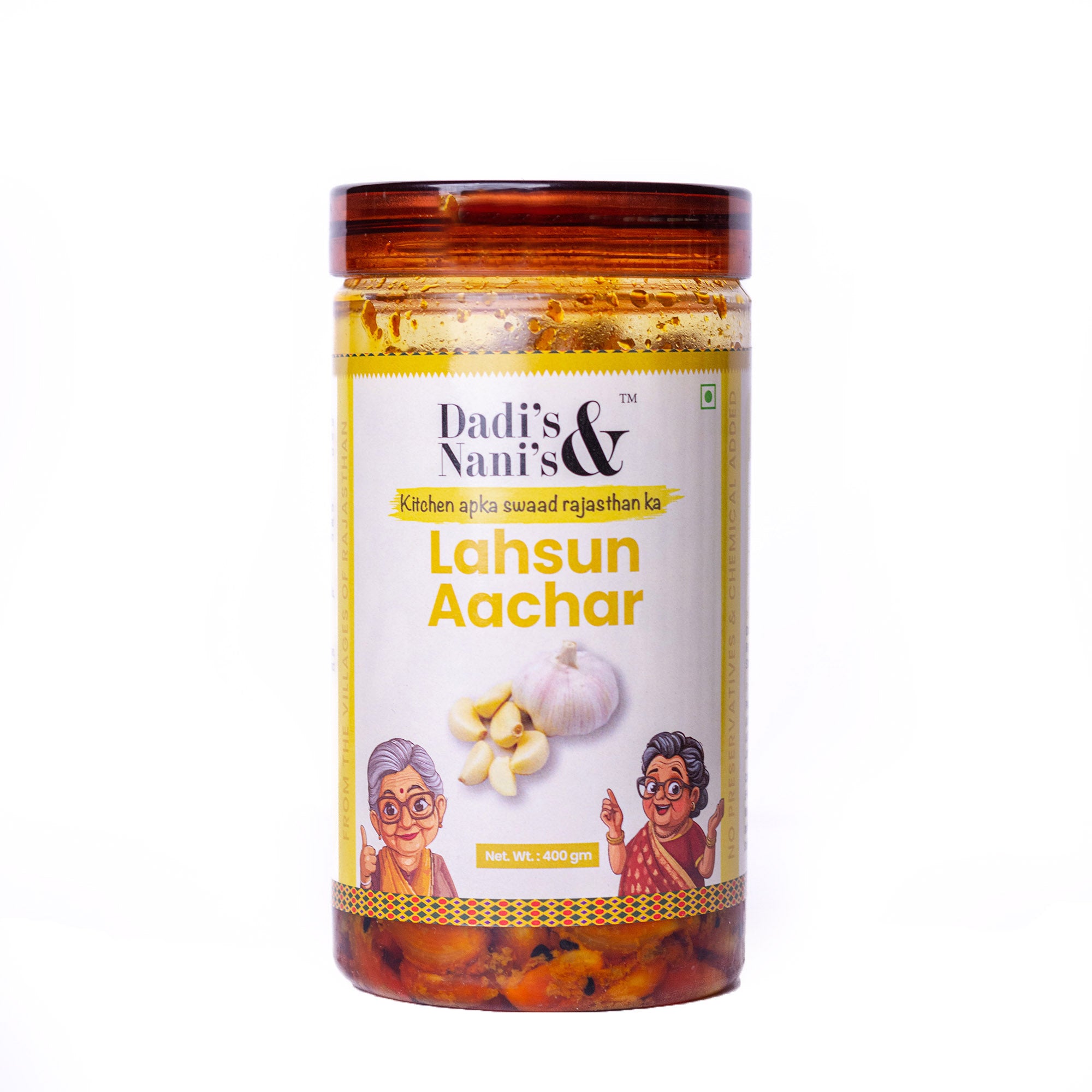 Premium Lahsun Pickle | Traditional Garlic Achar in Cold Pressed Oil | Homemade Style Indian Pickle | No Preservatives No Artificial Colour | 150 g