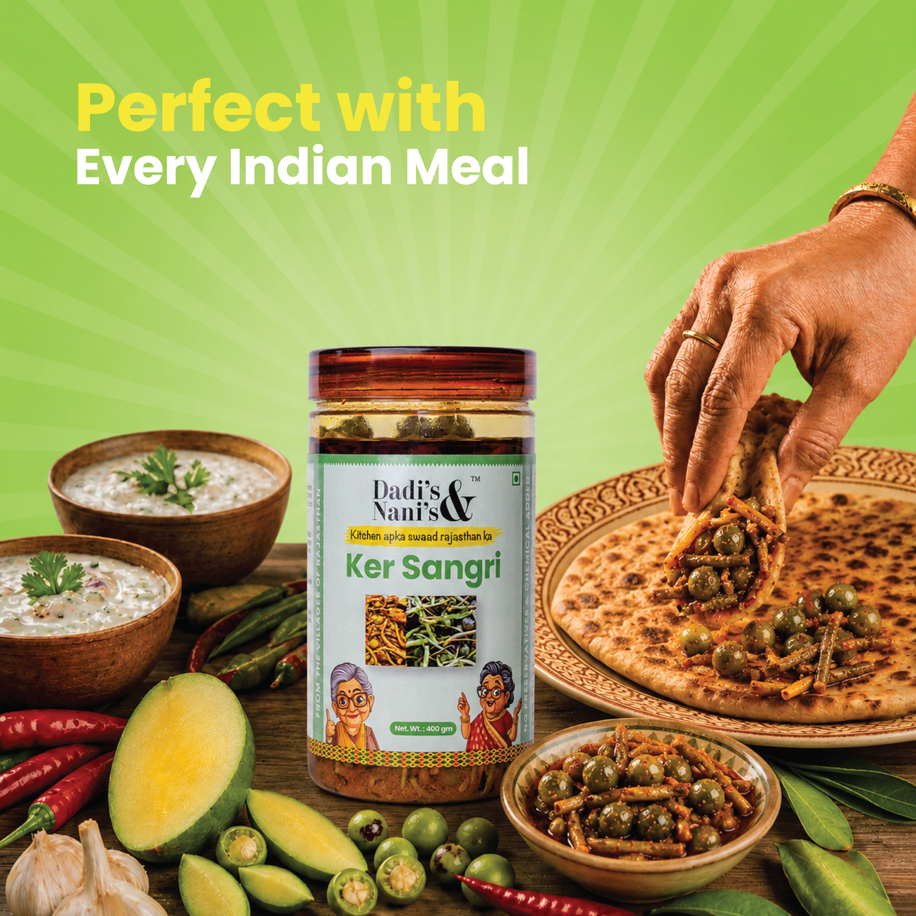 Premium Ker Sangri Pickle | Rajasthani Traditional Mix | Cold Pressed Oil