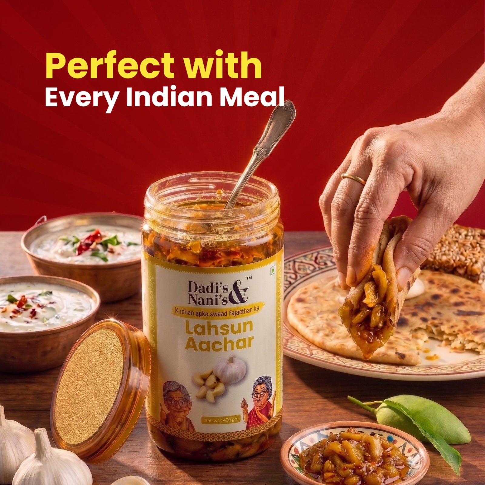 Premium Lahsun Pickle | Traditional Garlic Achar in Cold Pressed Oil |  No Preservatives No Artificial Colour