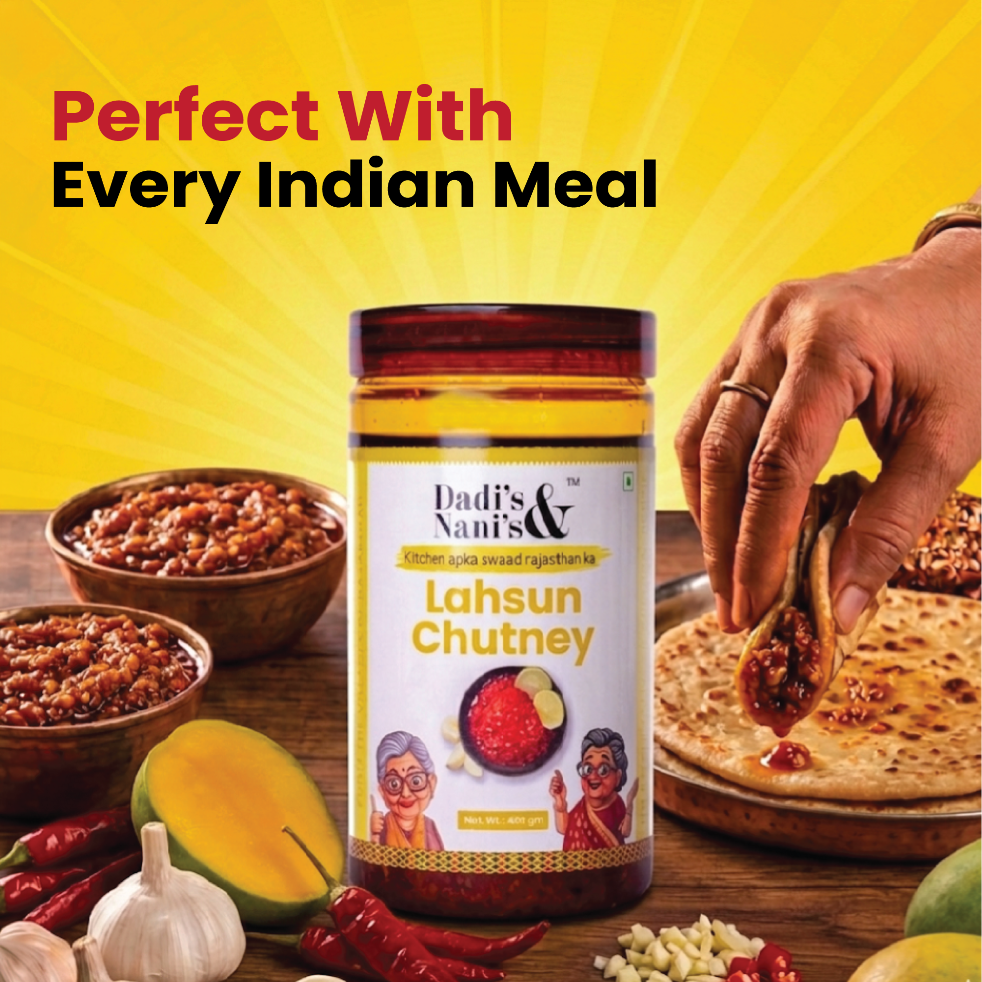 Premium Lahsun Chutney | Traditional Lahsun Chutney in Cold Pressed Oil | 150 g